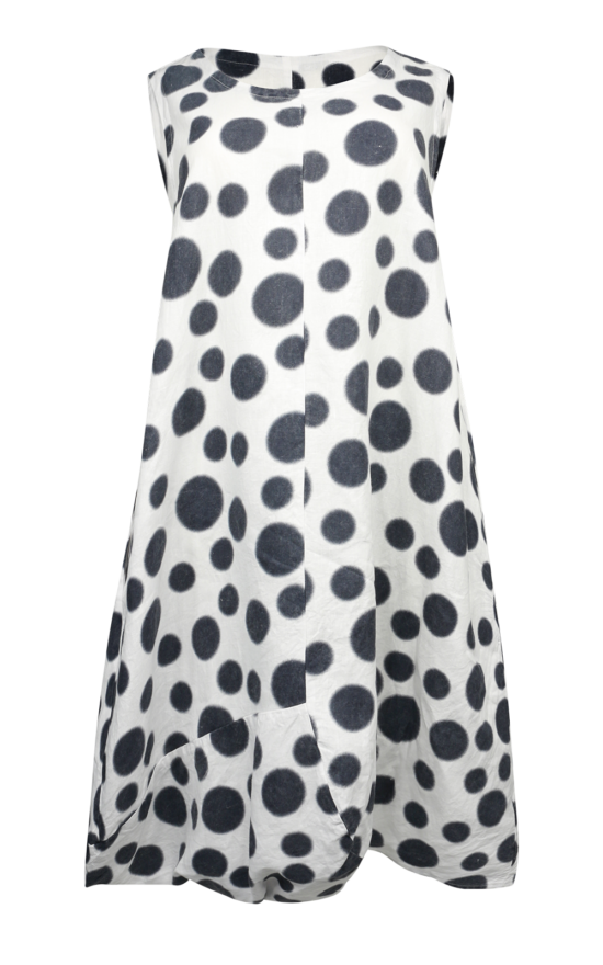 Fuzzy Dot Fold Dress product photo.