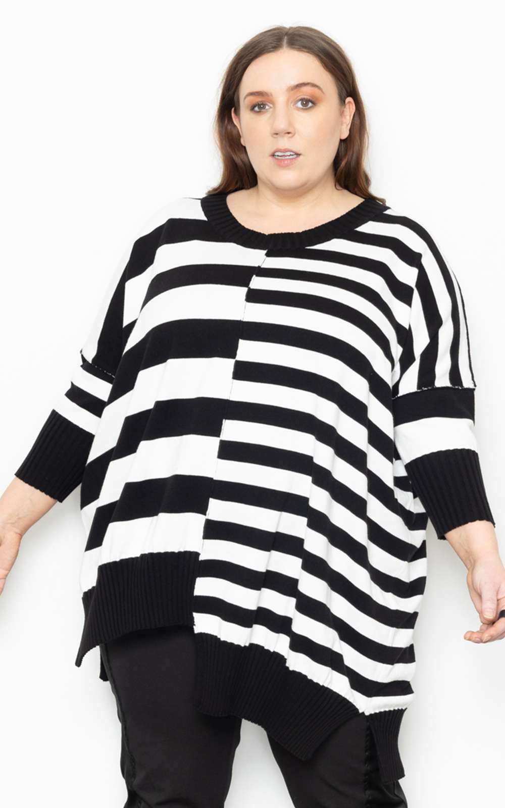 Stripe Knit Top product photo.