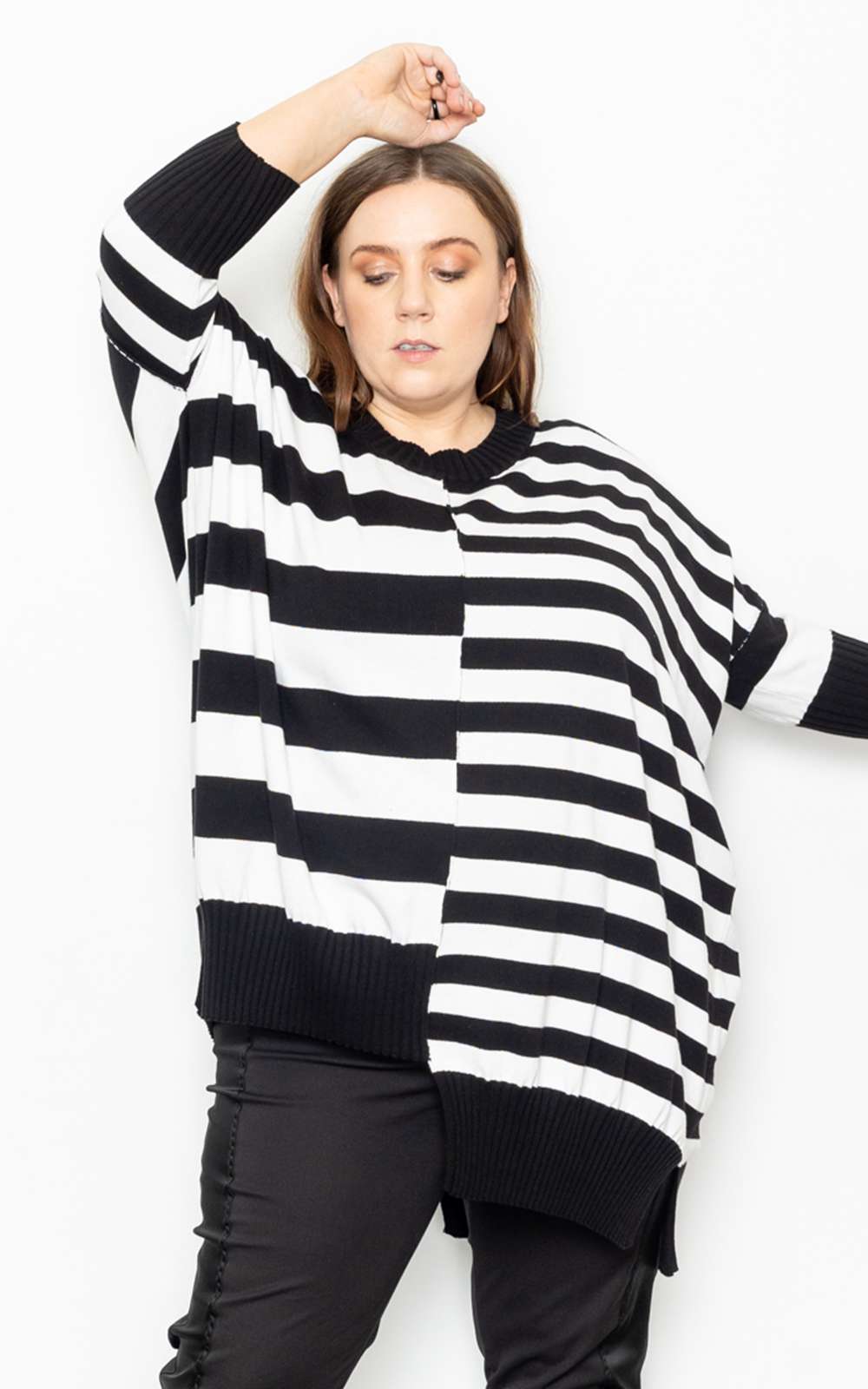 Stripe Knit Top product photo.