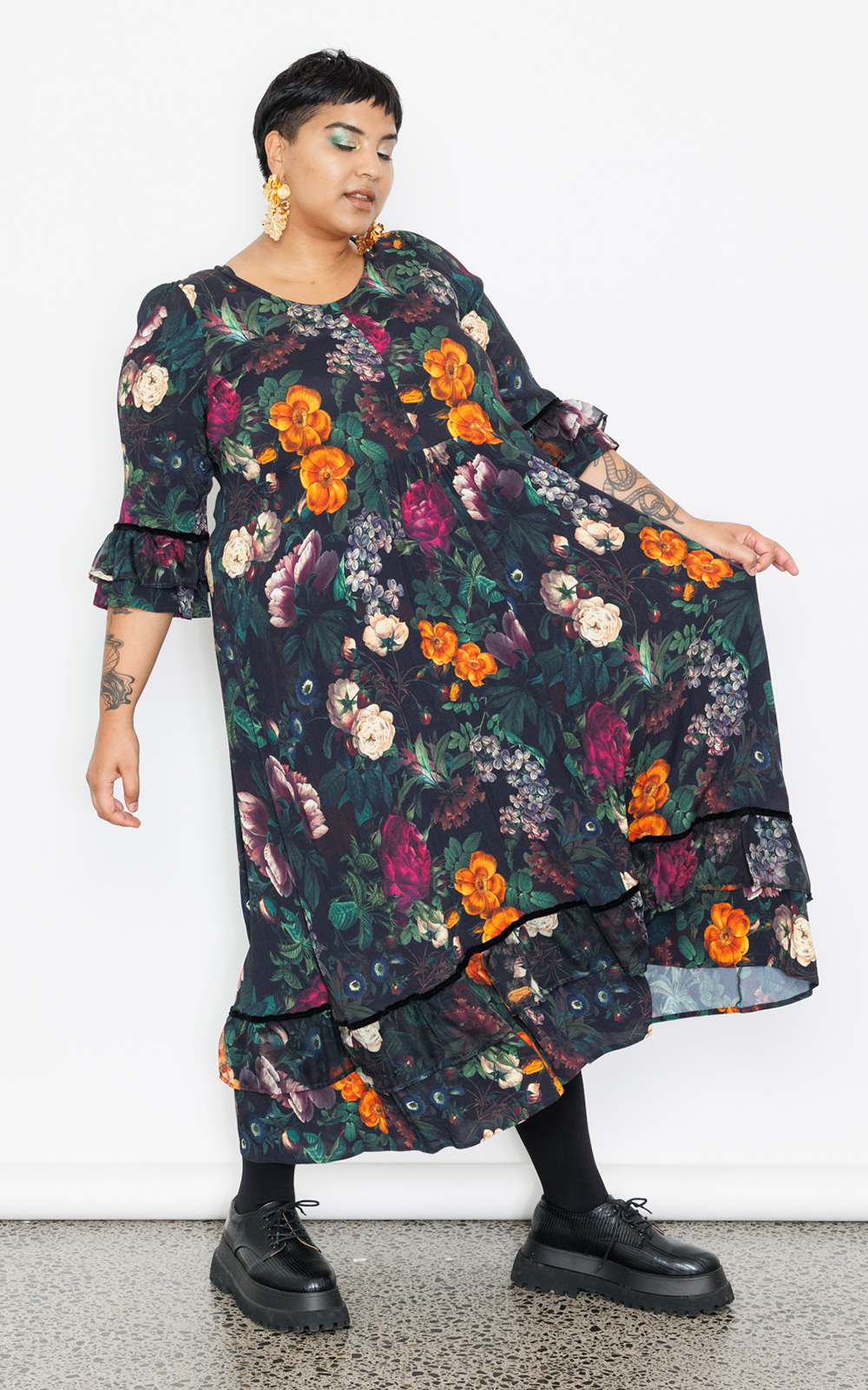 Ophelia Dress In Botanical product photo.