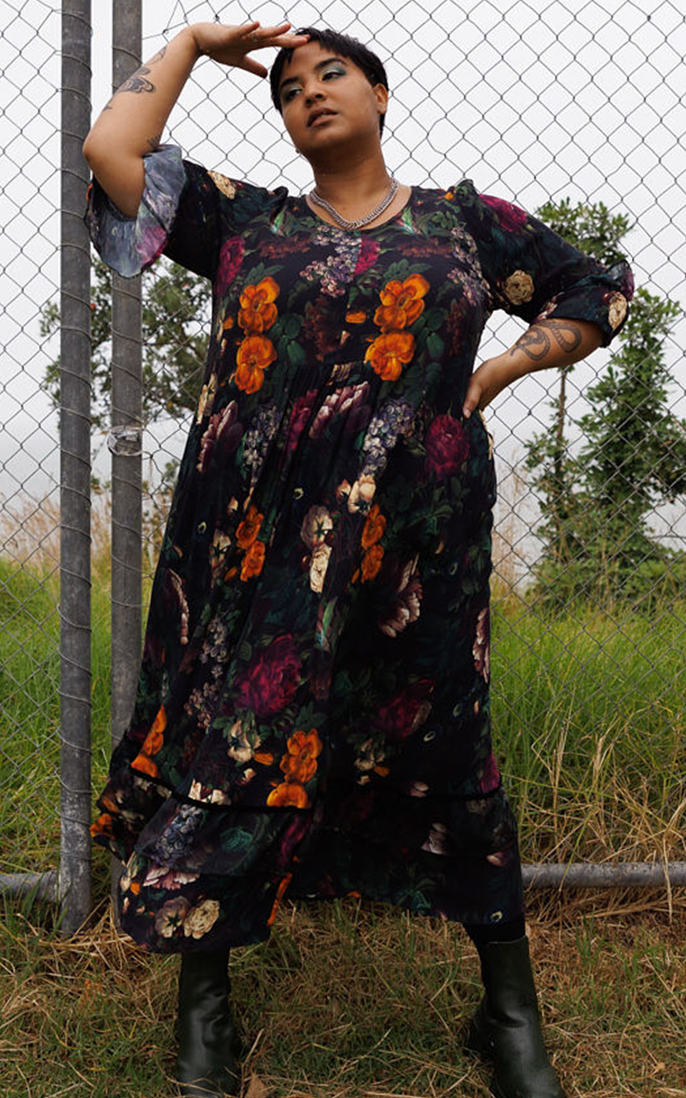 Ophelia Dress In Botanical product photo.