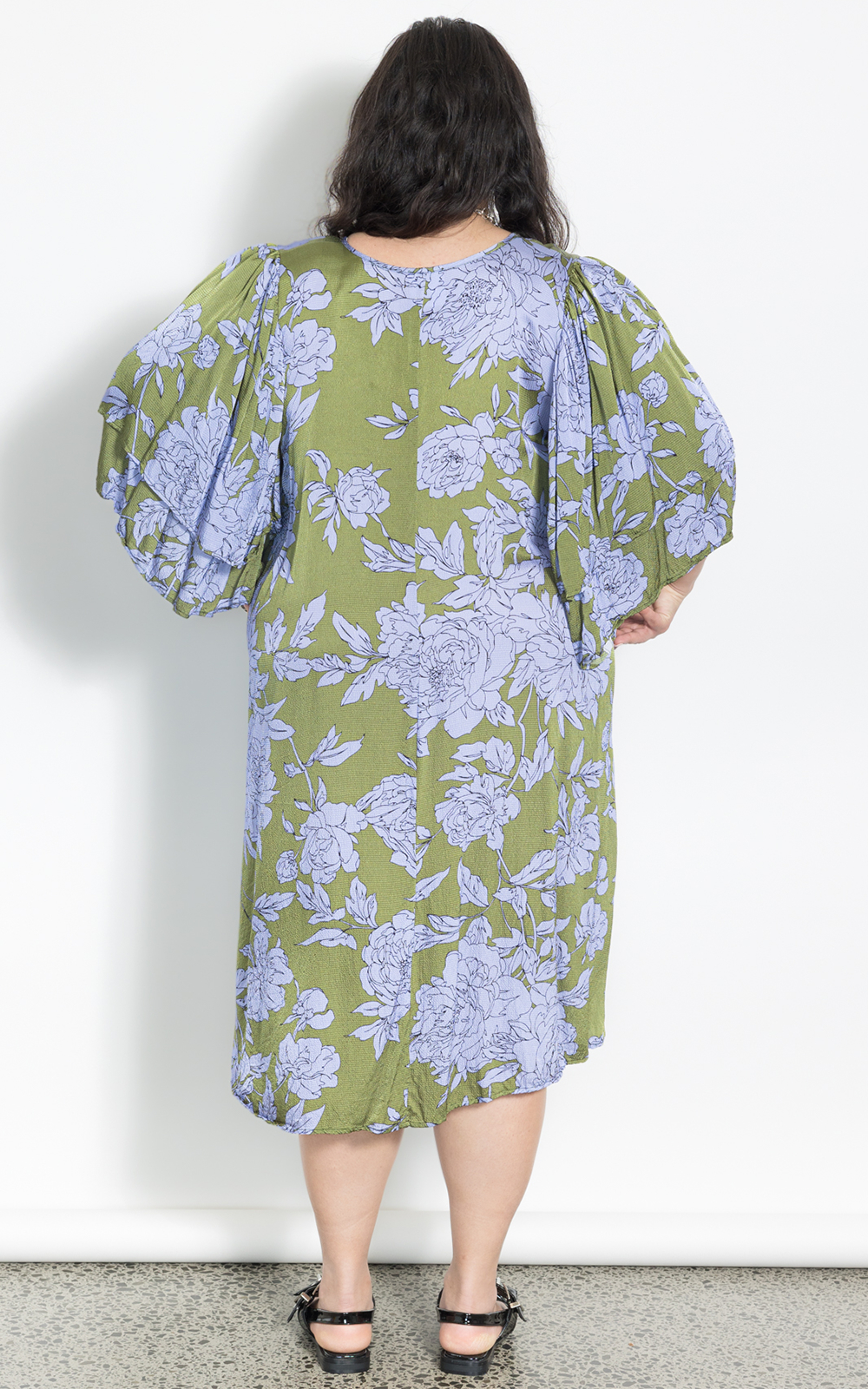 Flounce Print Dress product photo.