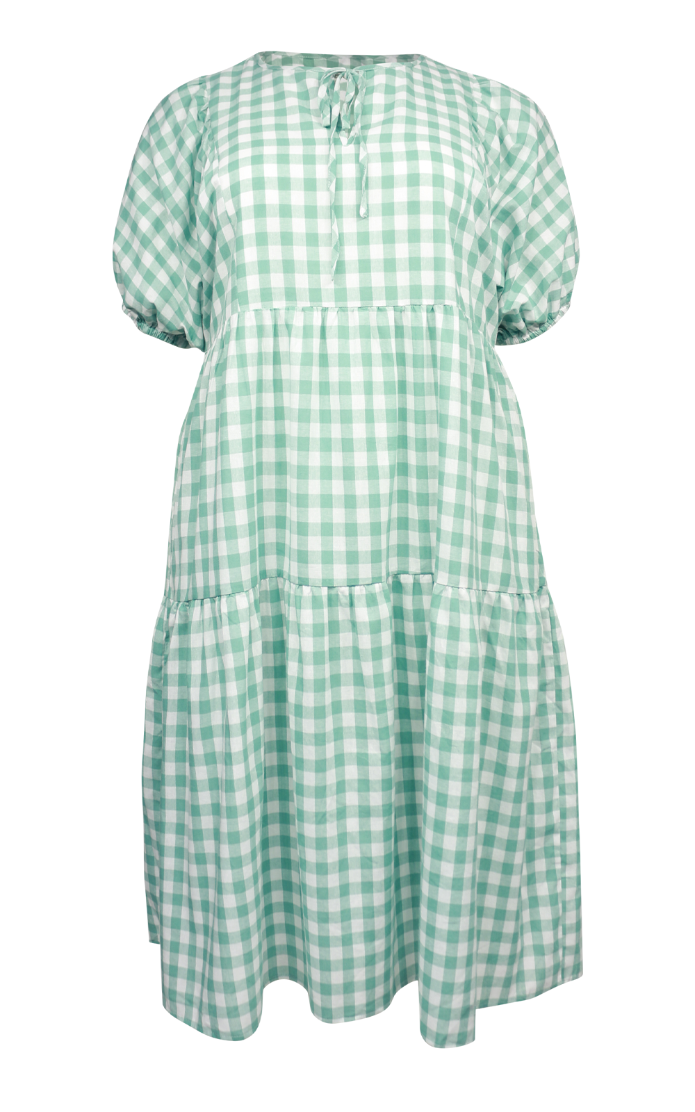 Roamer Midi Dress In Haze Gingham product photo.