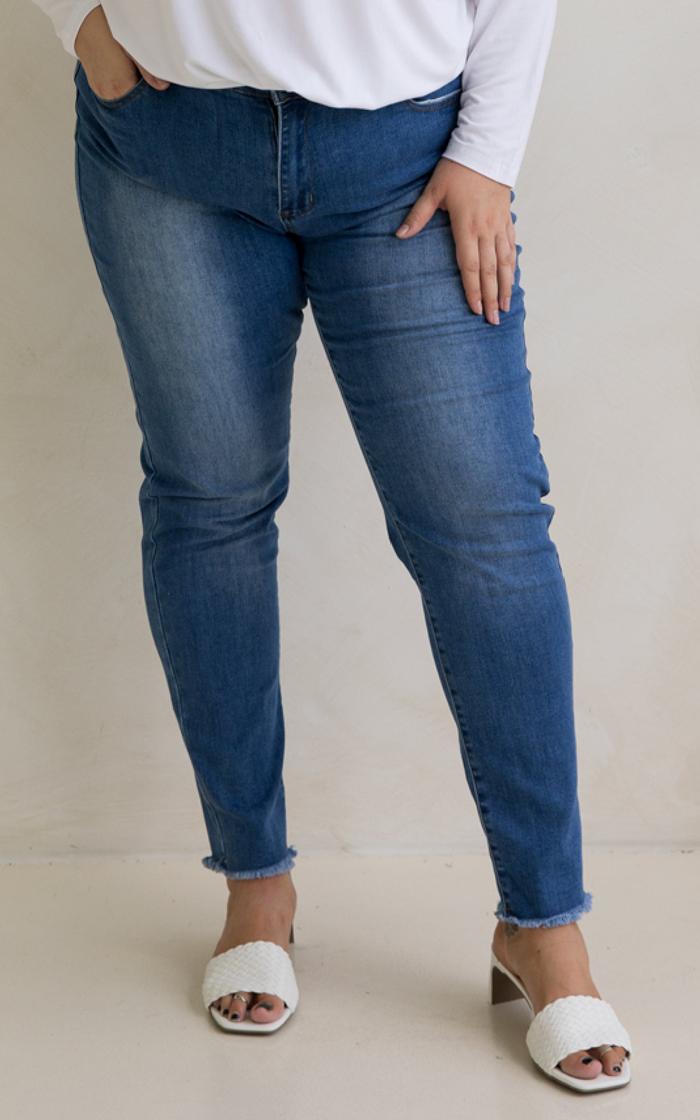 Frayed Slim Fit Jean product photo.