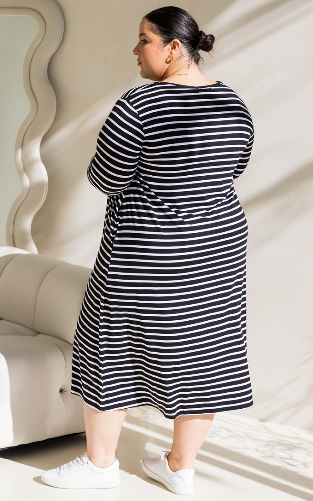 L/S T-Shirt Stripe Dress product photo.