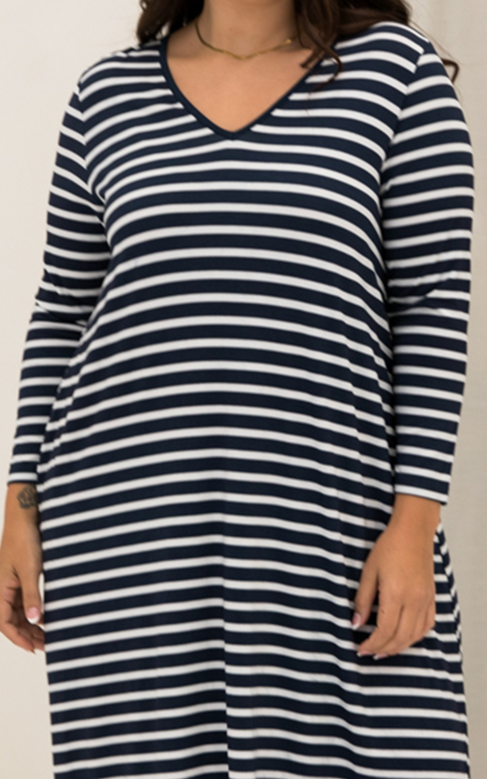 L/S T-Shirt Stripe Dress product photo.