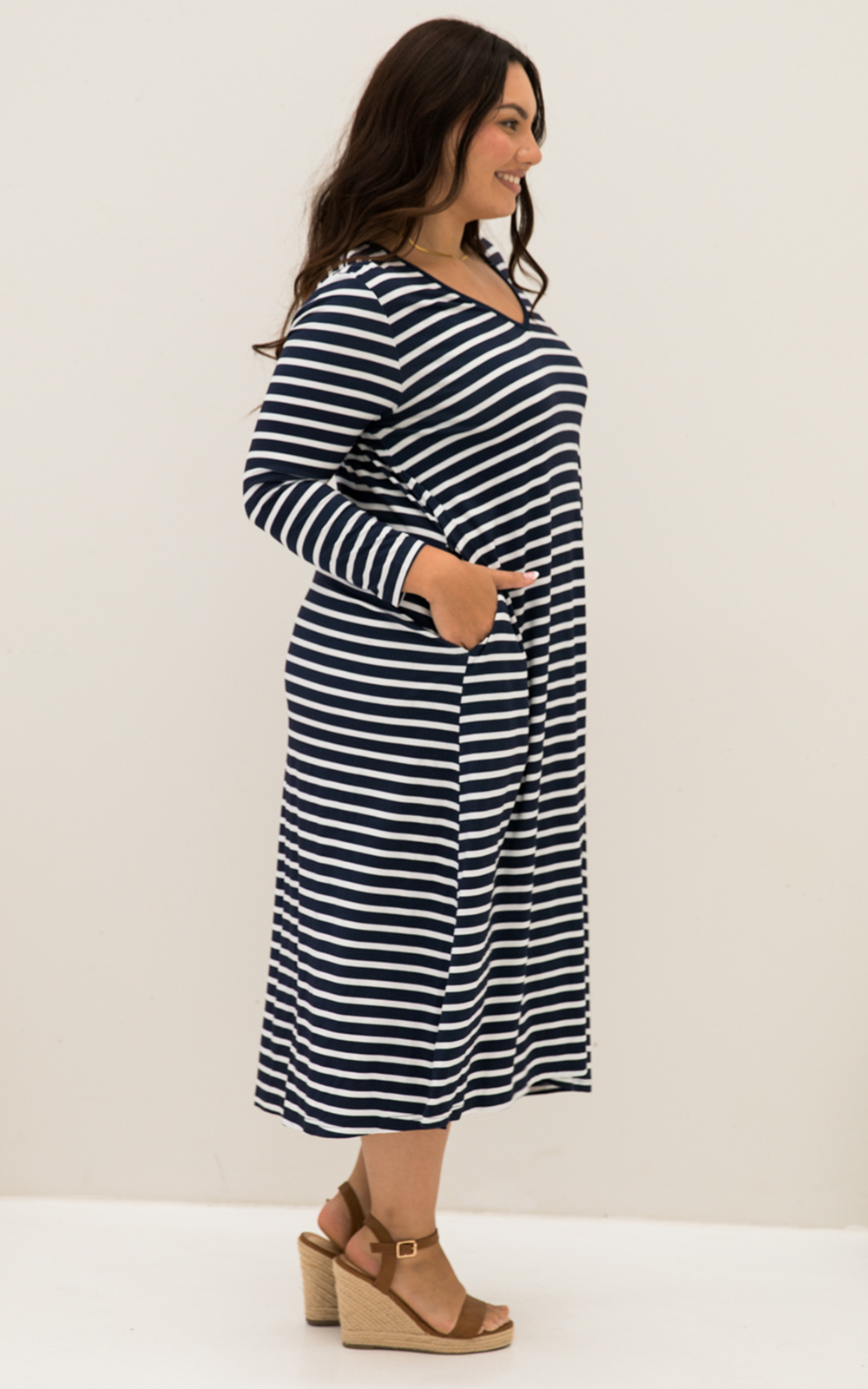 L/S T-Shirt Stripe Dress product photo.