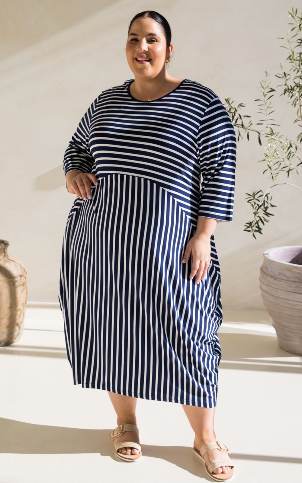 Alviva Stripe Dress product photo.