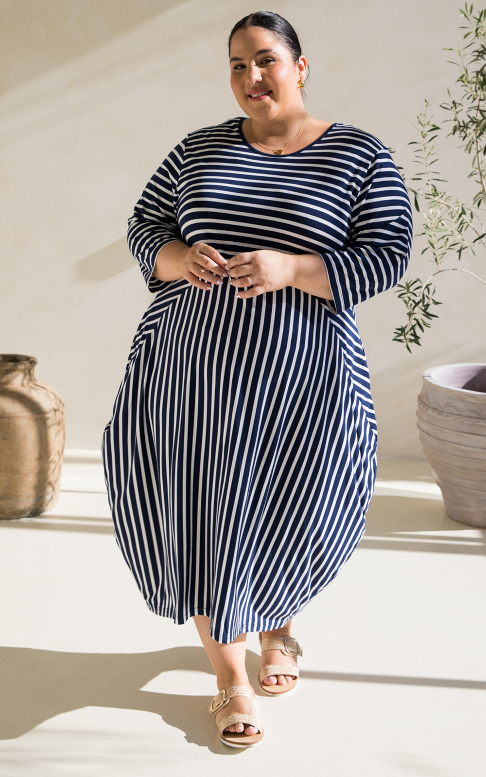 Alviva Stripe Dress product photo.