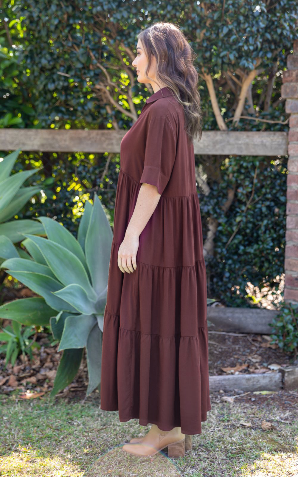 Serenity Ruffle Maxi Dress product photo.