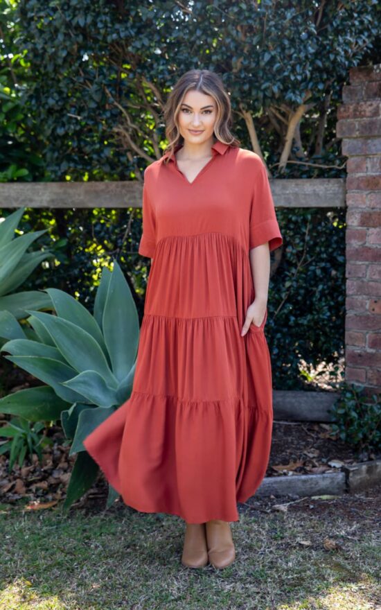 Serenity Ruffle Maxi Dress product photo.