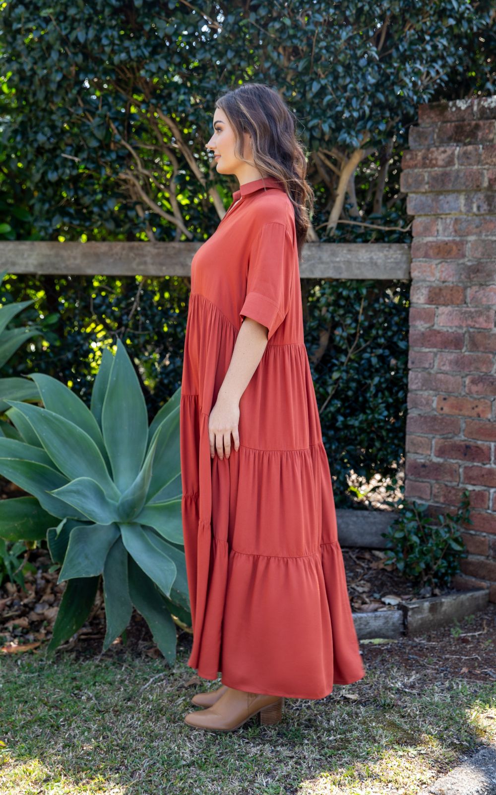 Serenity Ruffle Maxi Dress product photo.