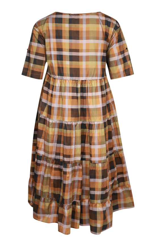 Fall Check Waterfall Dress product photo.