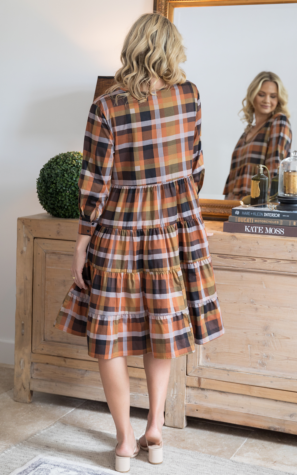 Fall Check Bonita Dress  product photo.