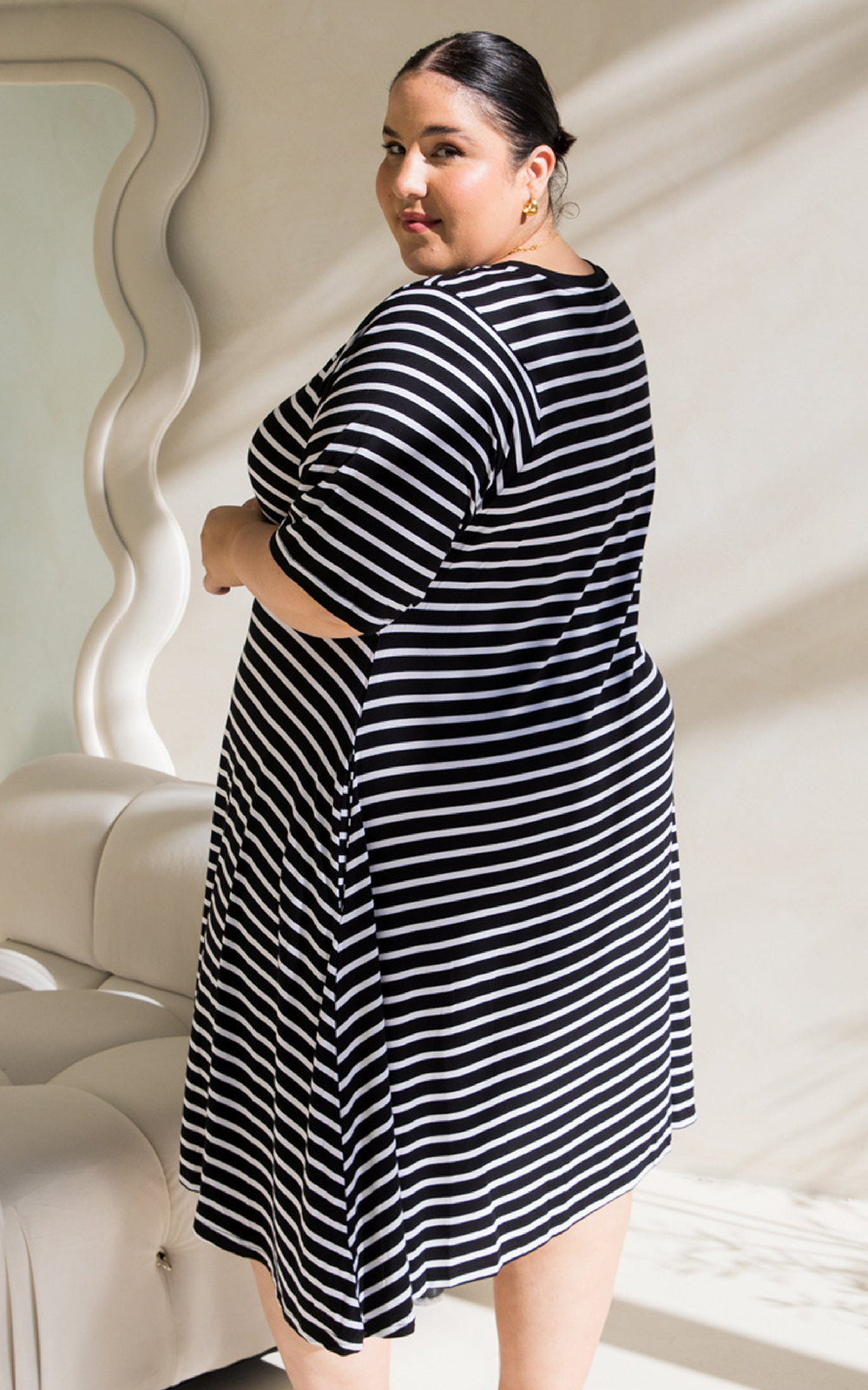 Kiana Stripe Dress product photo.