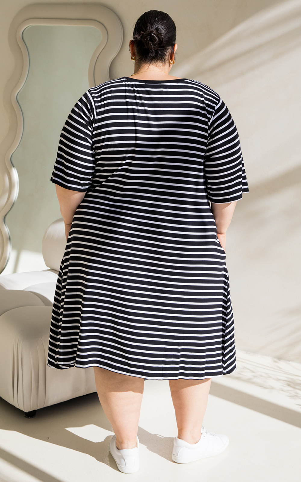 Kiana Stripe Dress product photo.