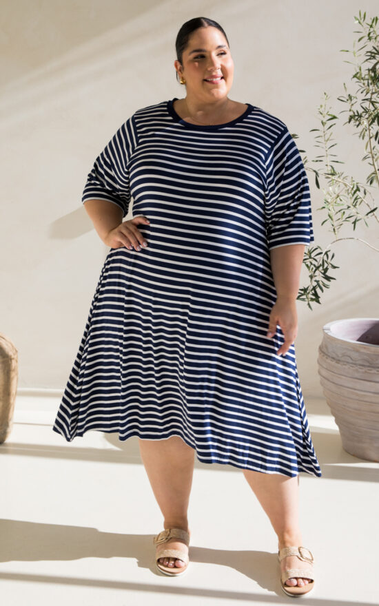 Kiana Stripe Dress product photo.