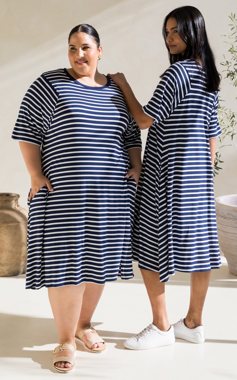 Kiana Stripe Dress product photo.