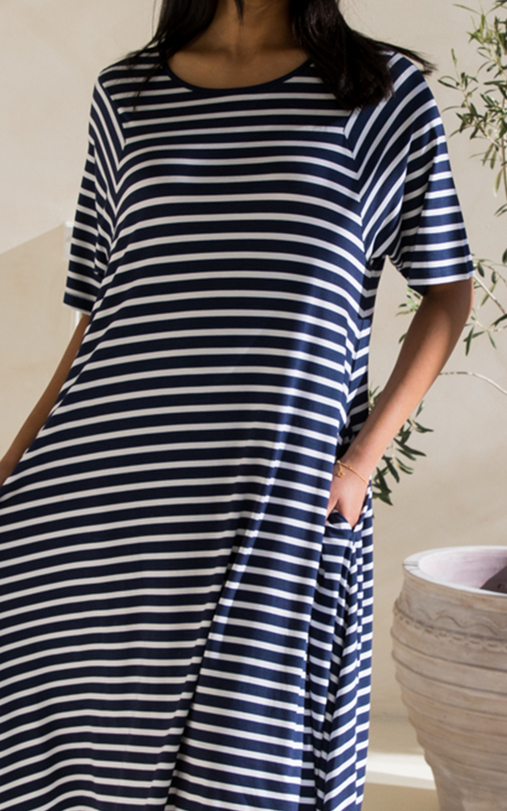 Kiana Stripe Dress product photo.