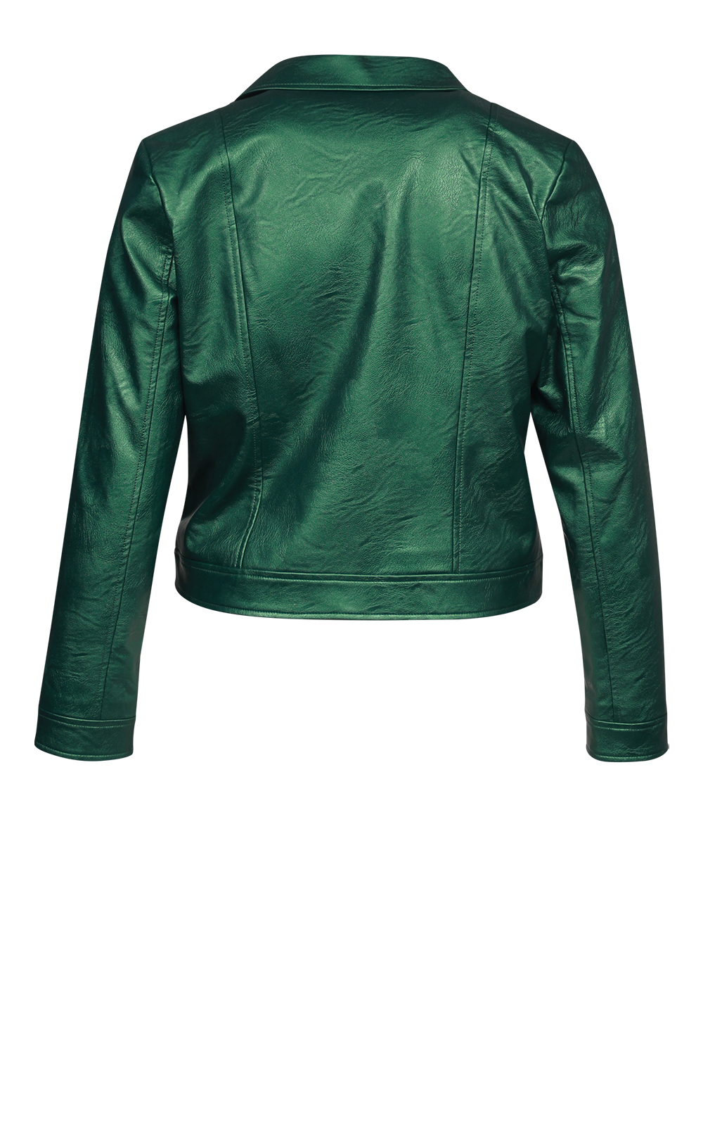 Faux Leather Bike Jacket product photo.