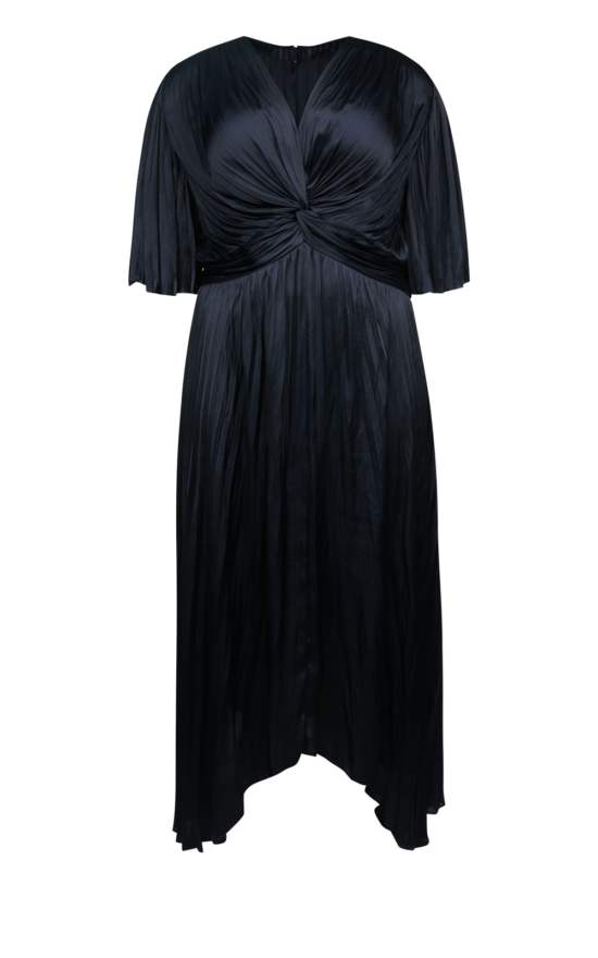 Satin Pleated Dress product photo.