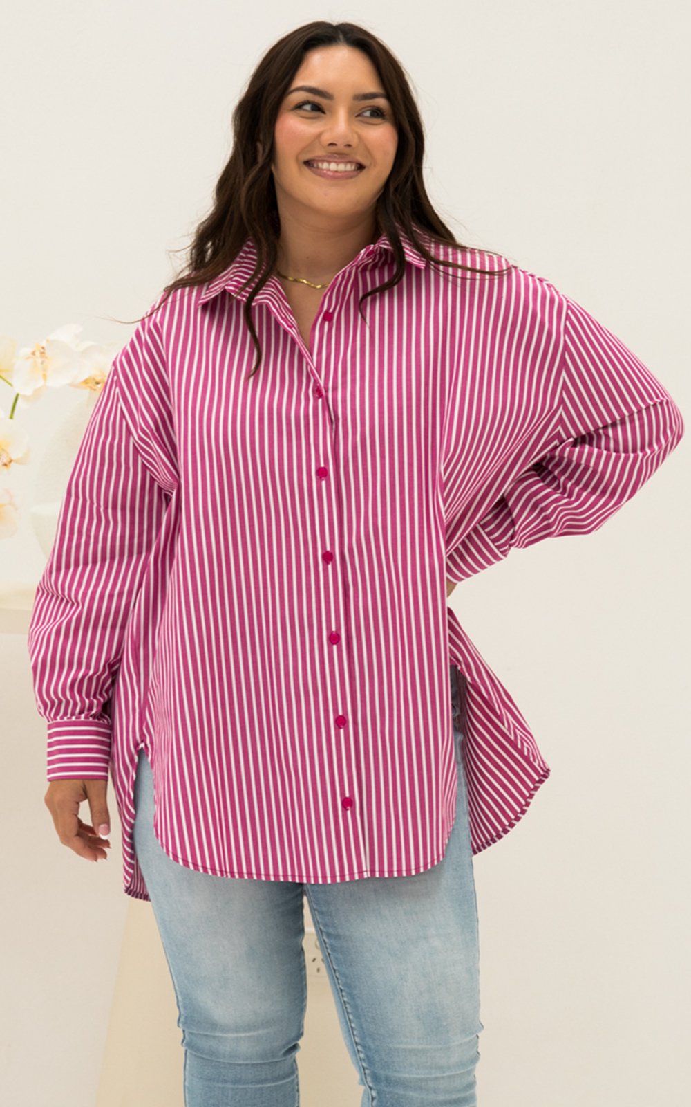 Amore Stripe Shirt product photo.