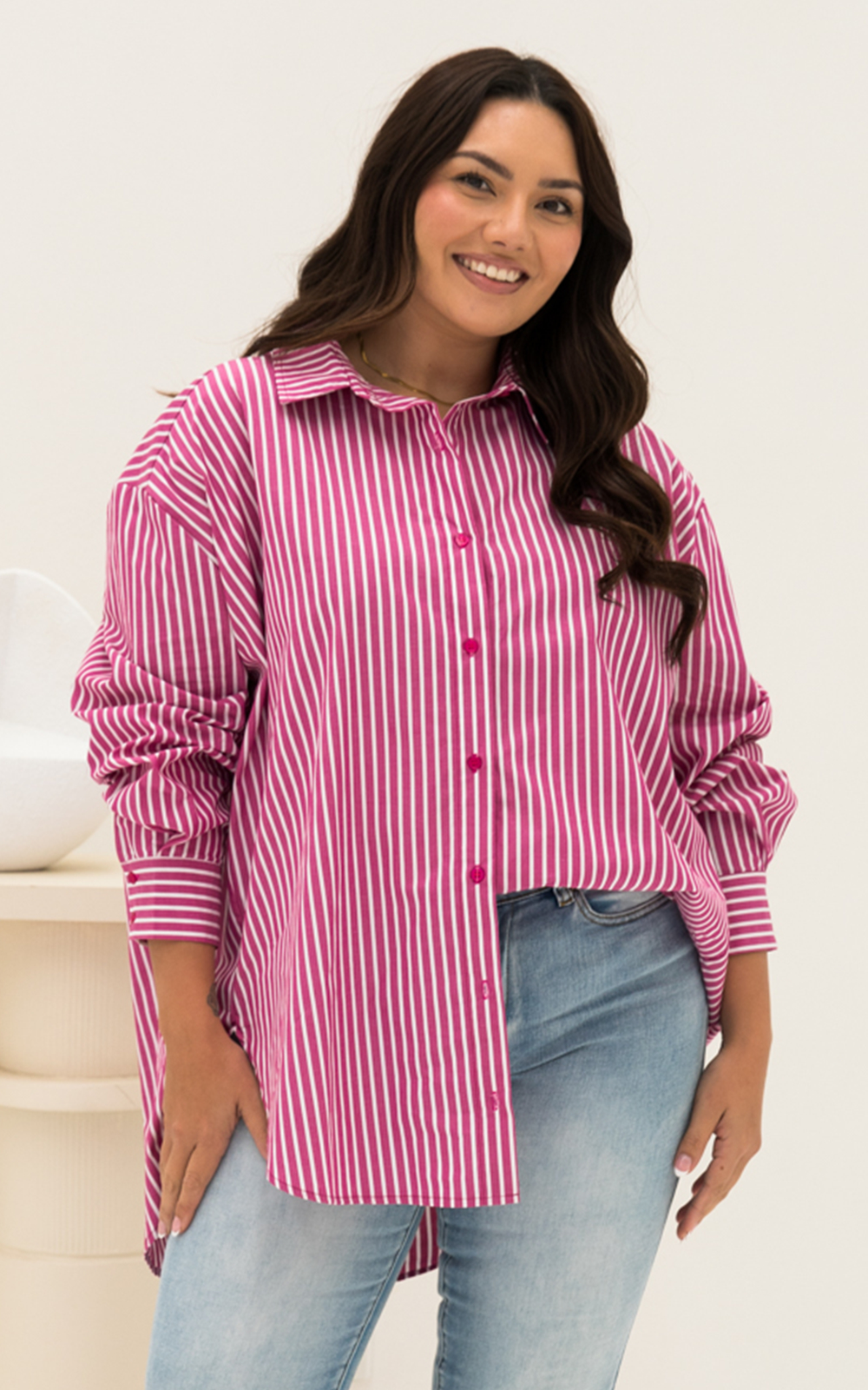 Amore Stripe Shirt product photo.