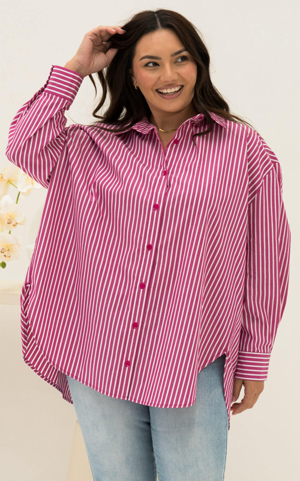 Amore Stripe Shirt product photo.