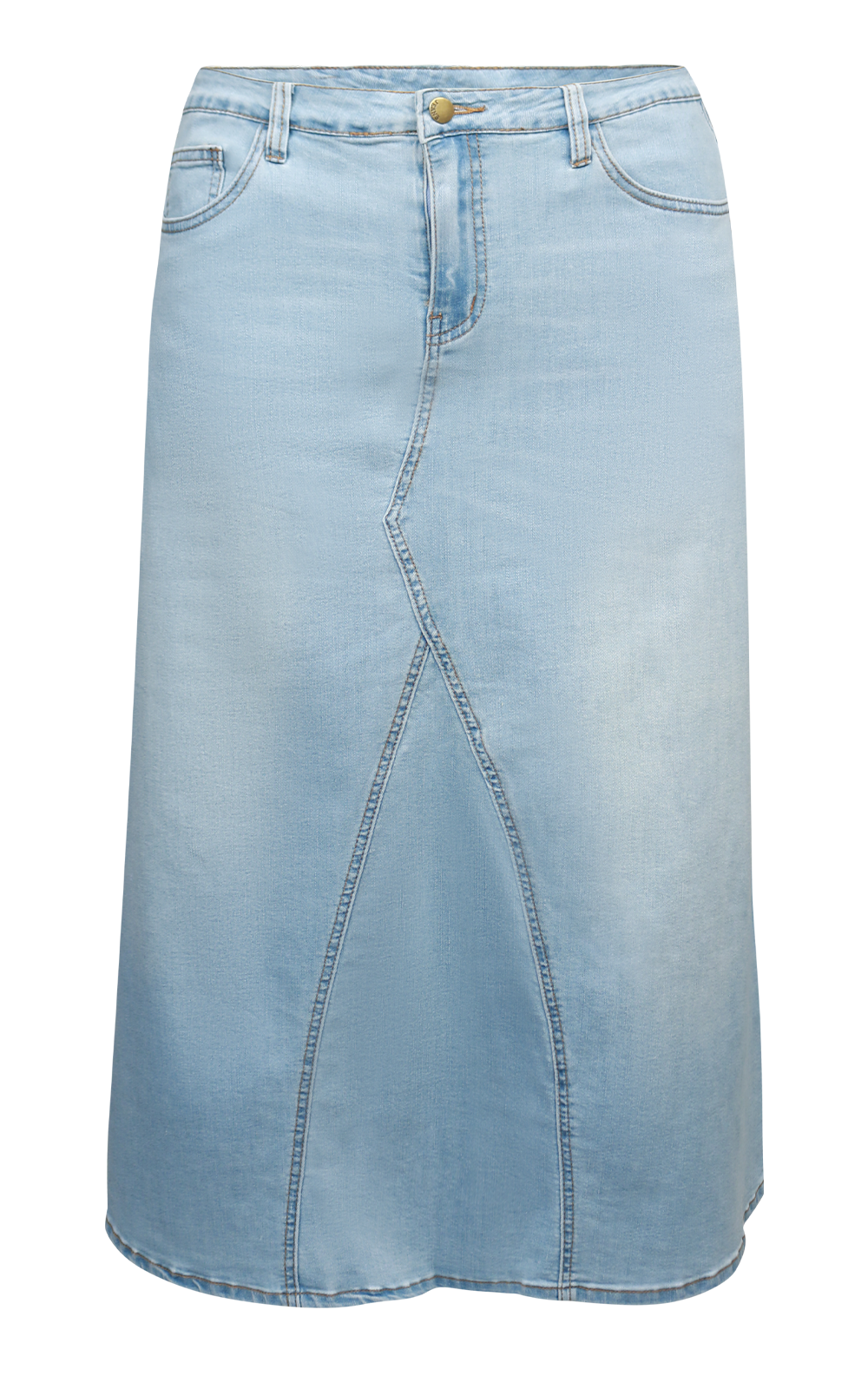 Denim Midi Skirt product photo.