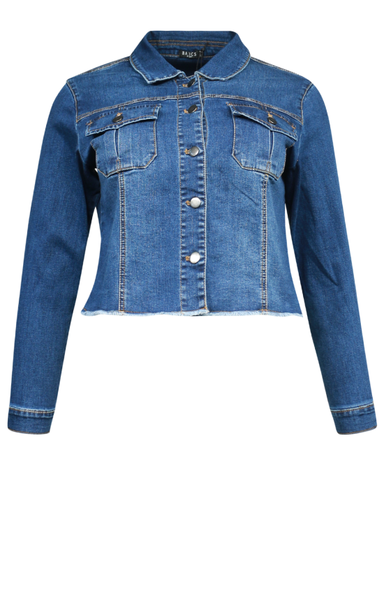 Cropped Denim Jacket product photo.