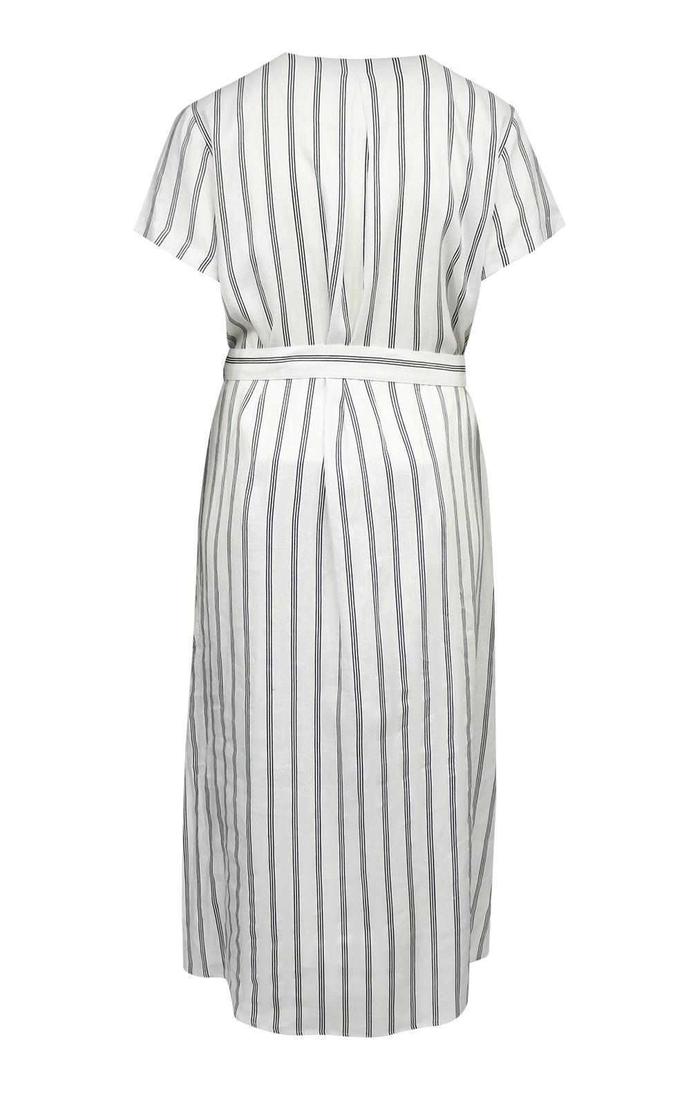 Shell Dress In Tri Stripe Linen product photo.