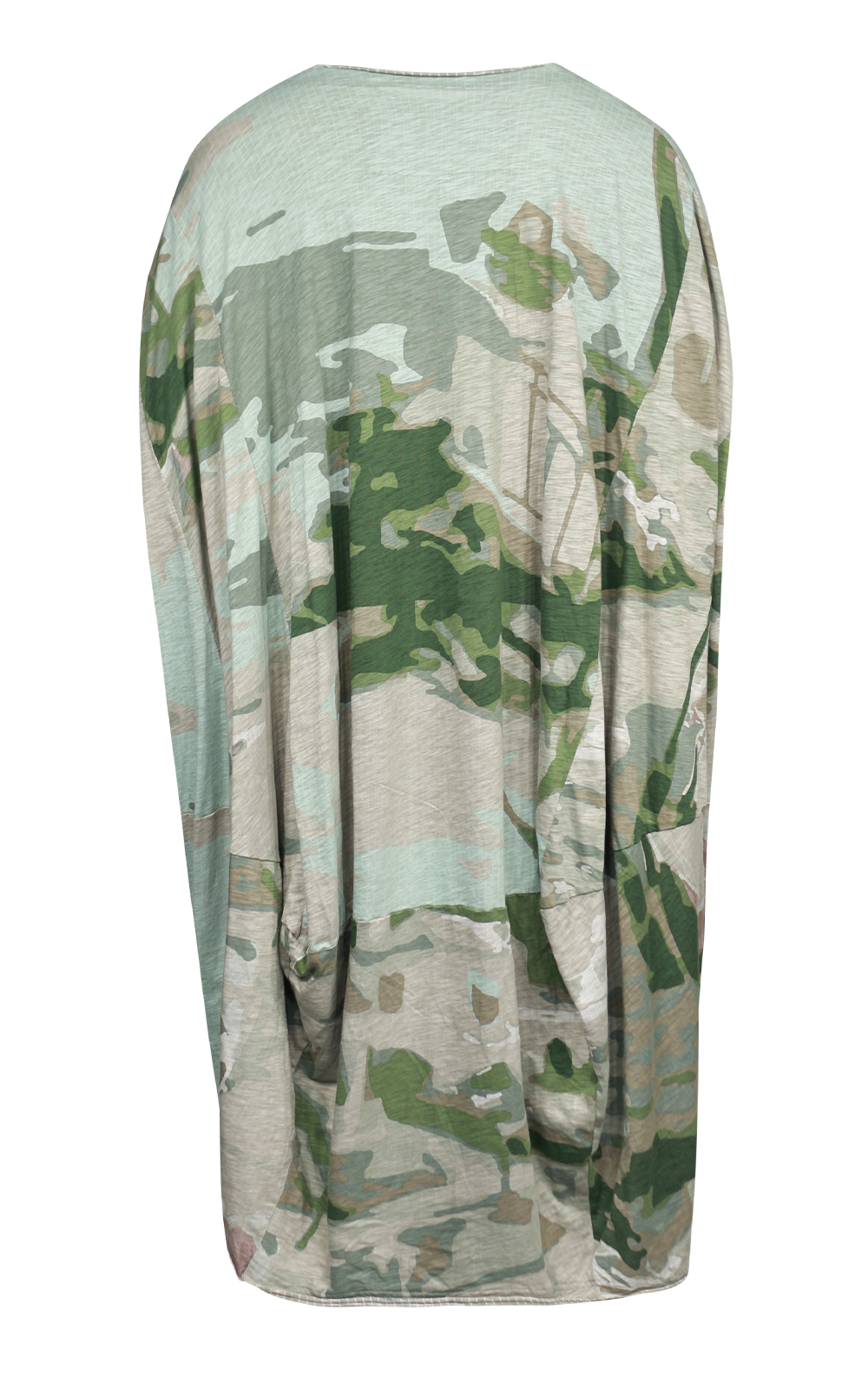 Clipped Sleeve Camo Dress product photo.