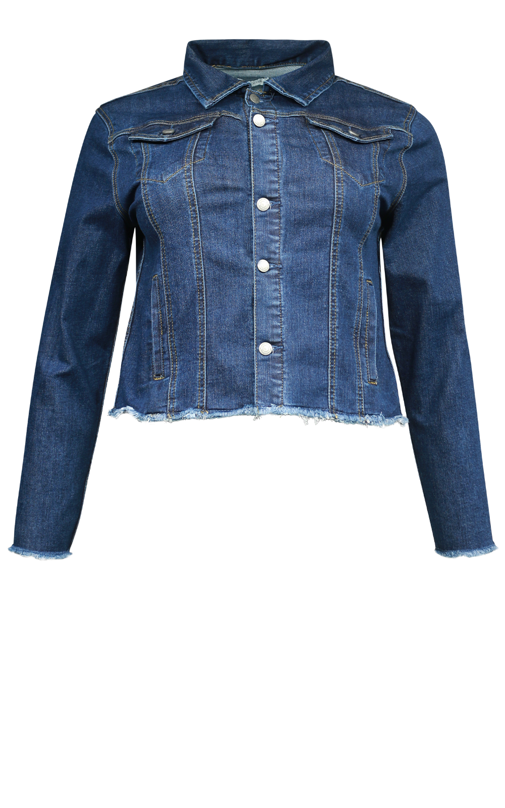 Frayed Denim Jacket product photo.