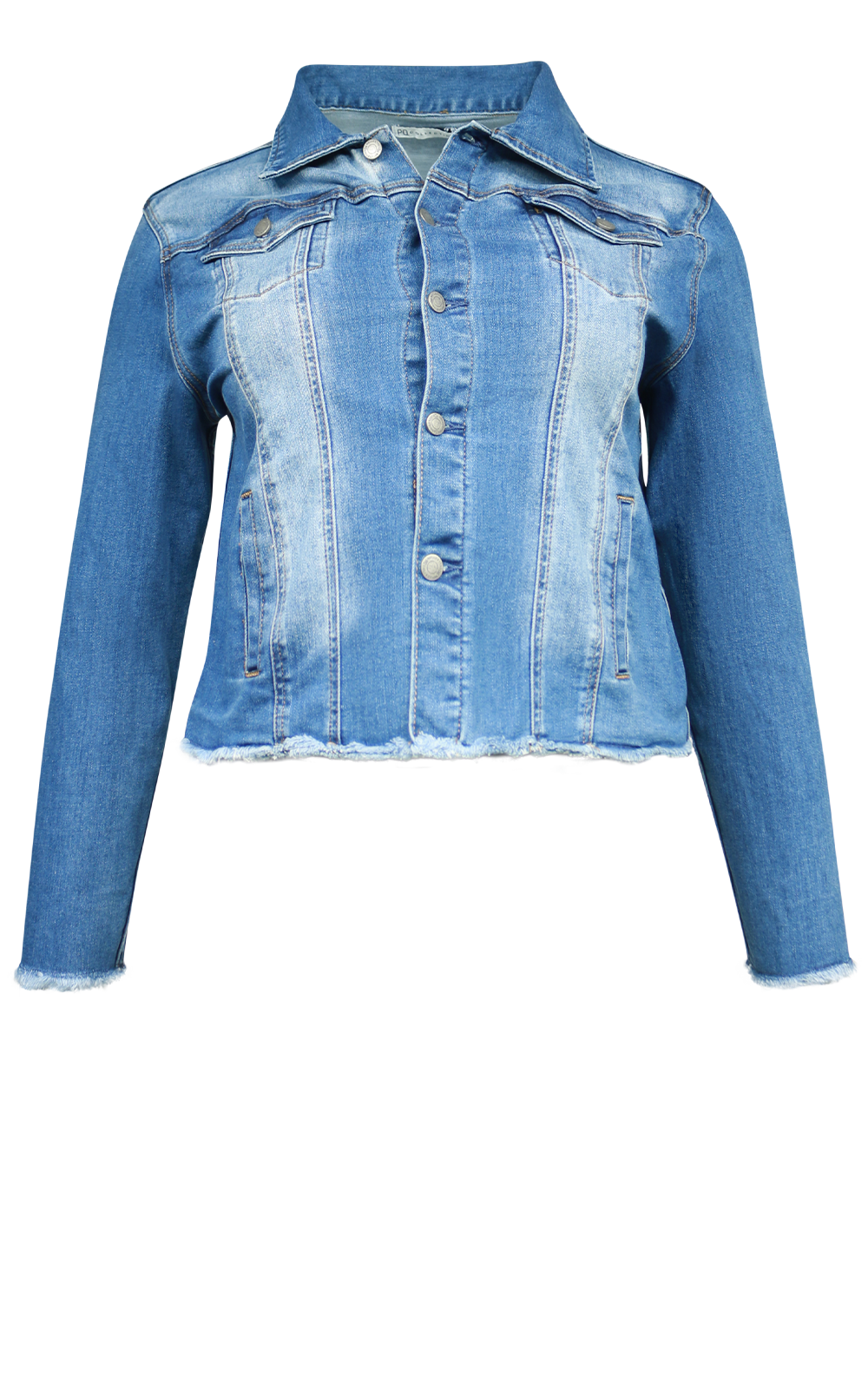 Frayed Denim Jacket product photo.