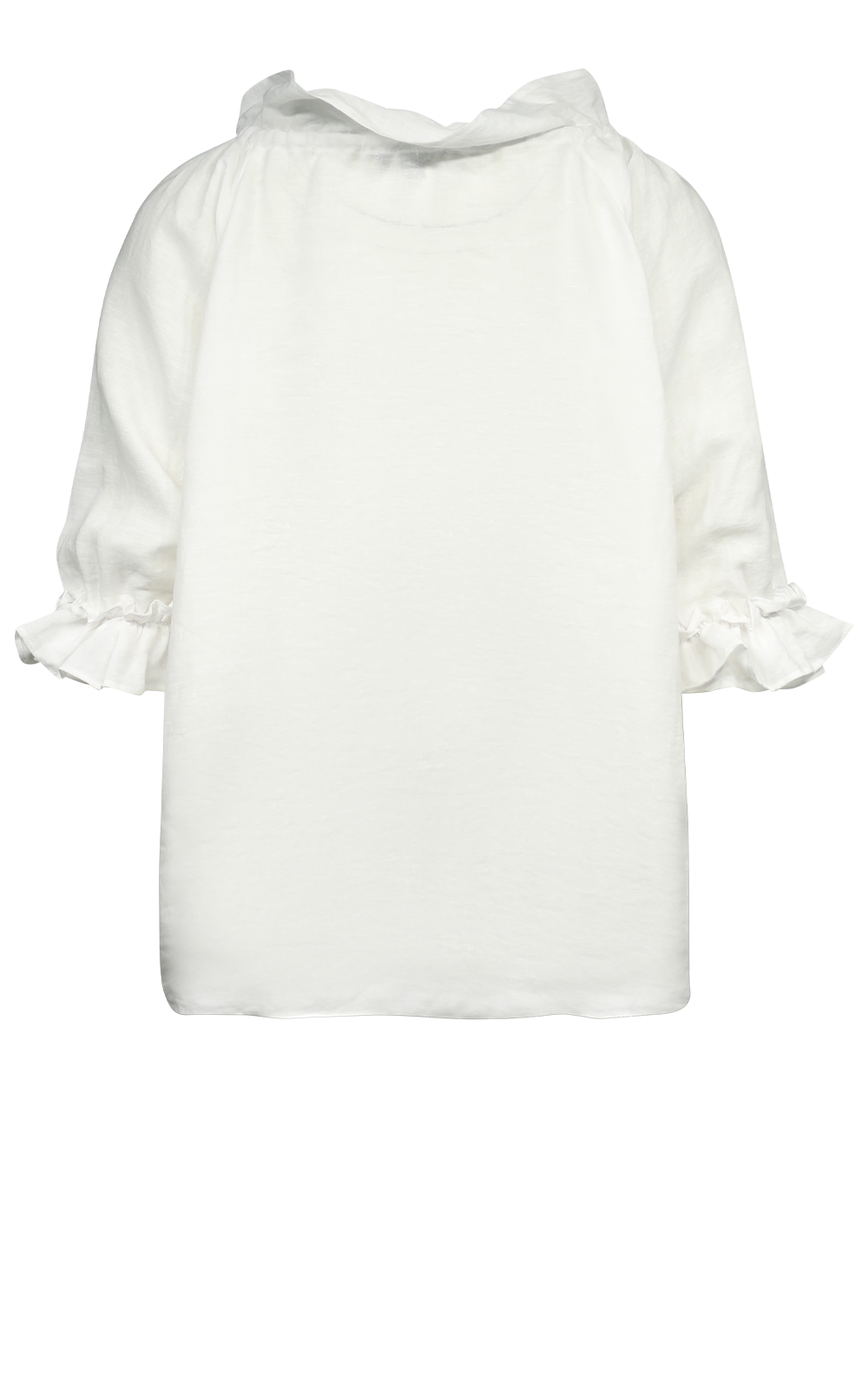 Frill Neck And Slv Linen Top product photo.