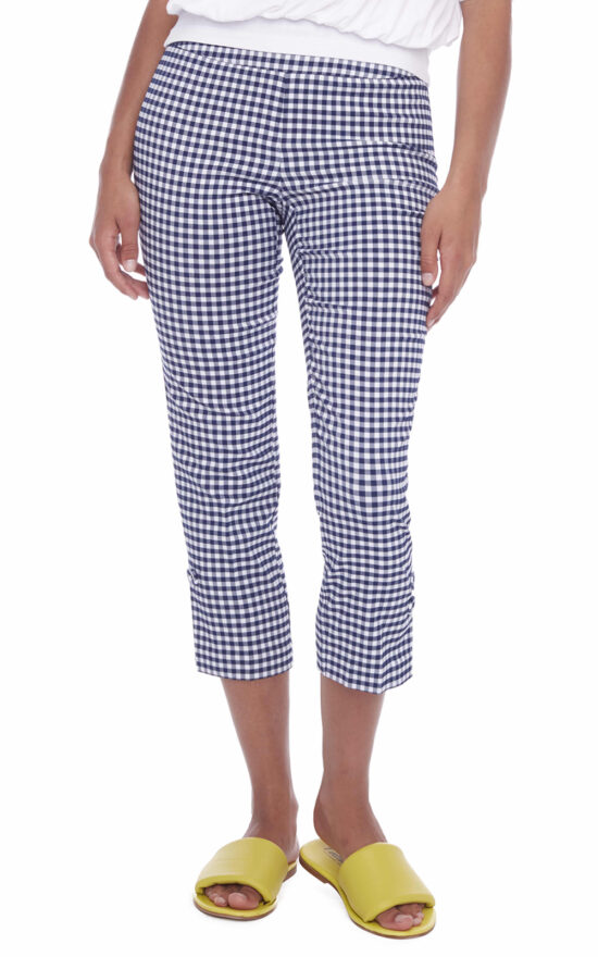 Techno Crop Gingham Pants product photo.