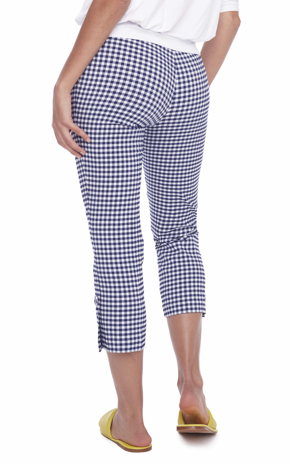 Techno Crop Gingham Pants product photo.