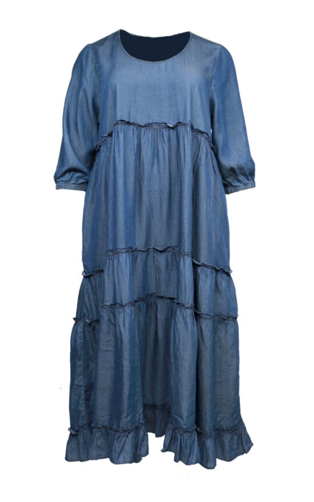 Sabre Frill Maxi Tencel 3/4 Slv Dress product photo.