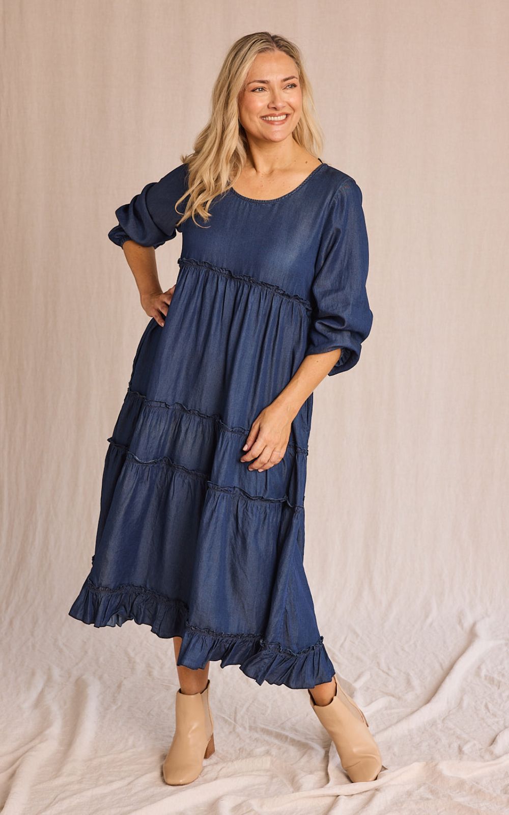 Sabre Frill Maxi Tencel L/S Dress product photo.