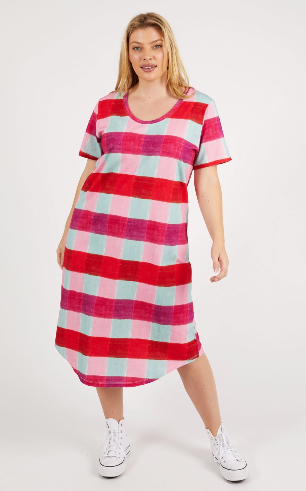 Monaco Check Tee Dress product photo.