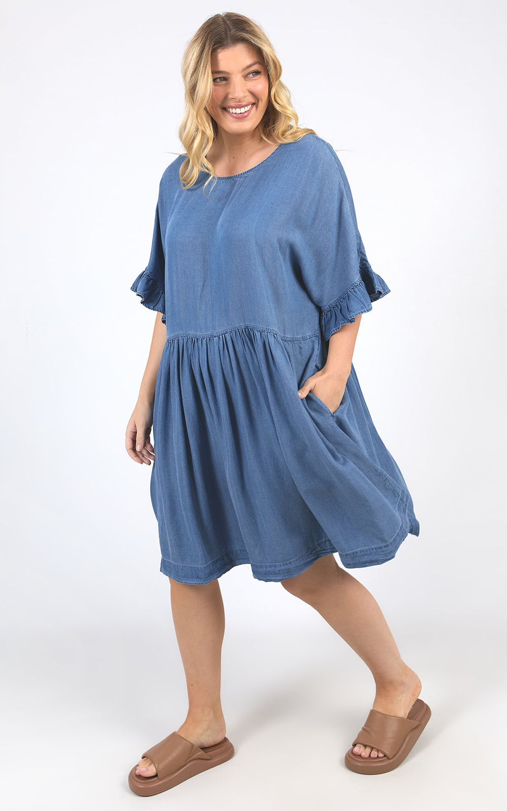 Charlie Chambray Dress product photo.