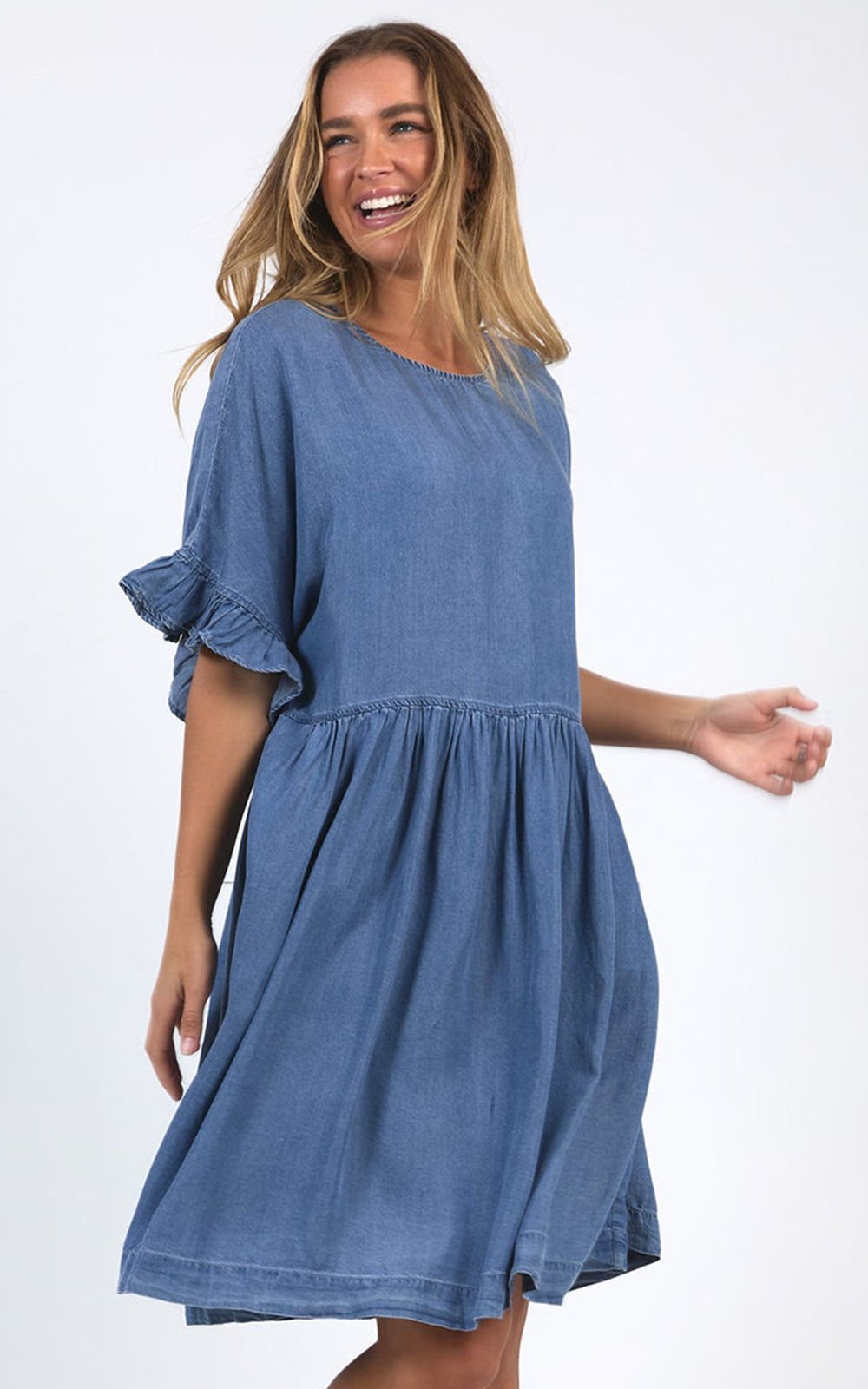 Charlie Chambray Dress product photo.