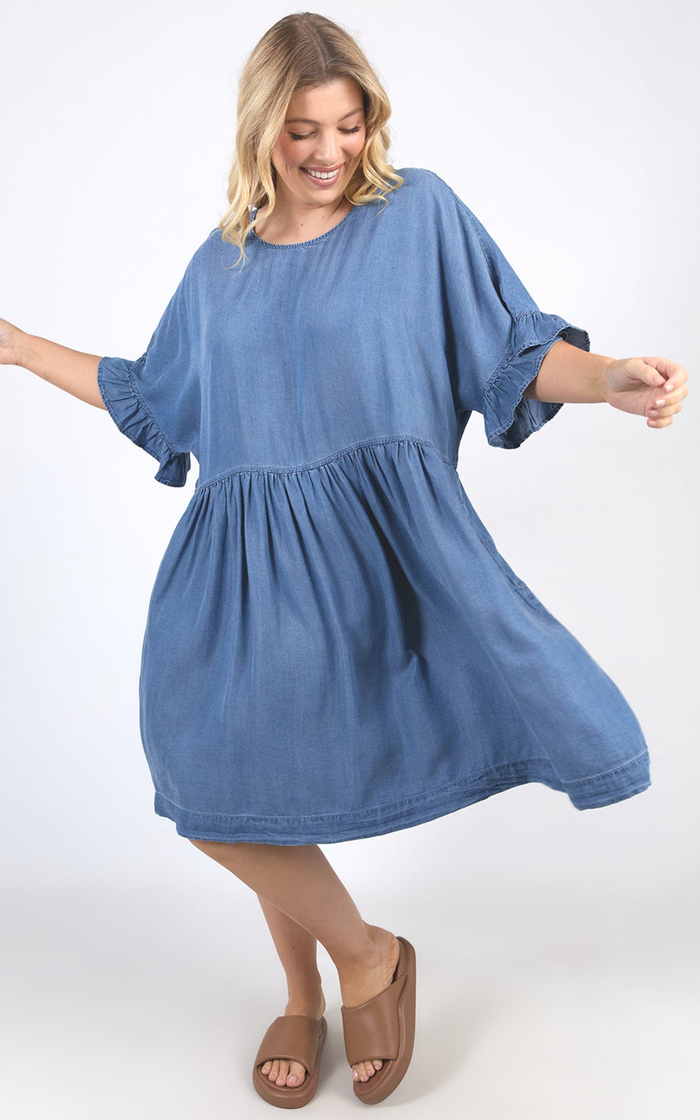 Charlie Chambray Dress product photo.