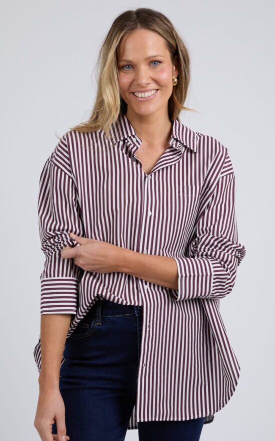 Lila Stripe Shirt product photo.