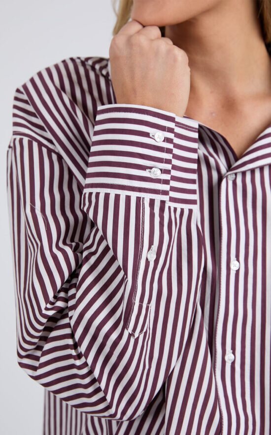 Lila Stripe Shirt product photo.