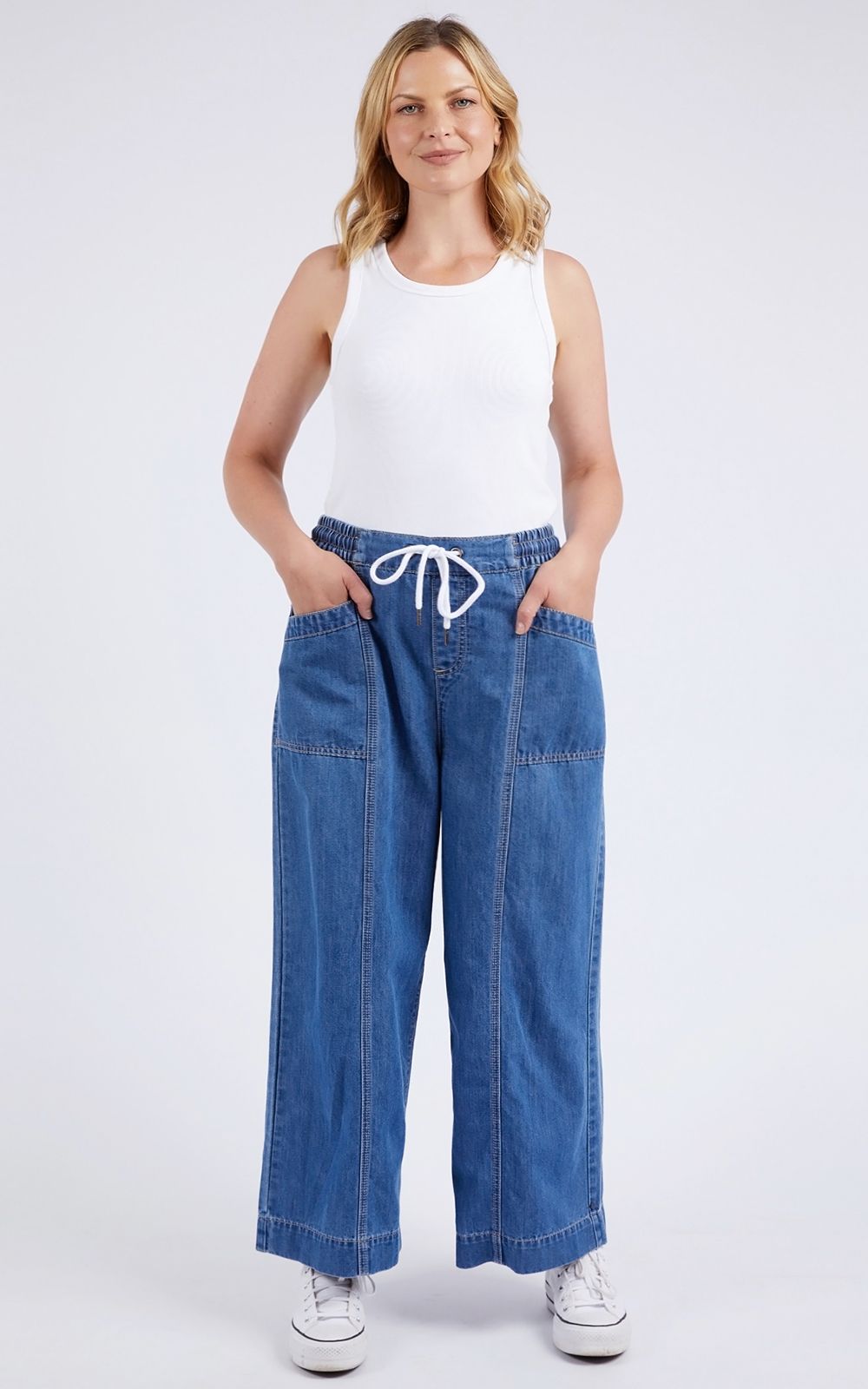 Alora Wide Leg Jean product photo.