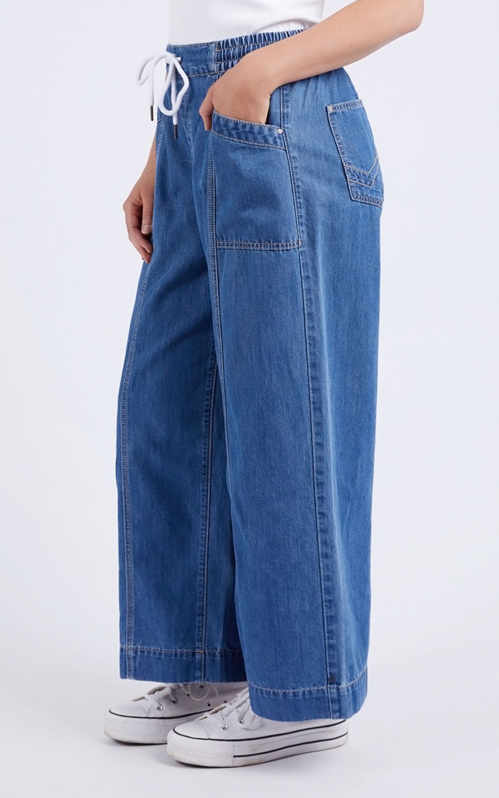 Alora Wide Leg Jean product photo.