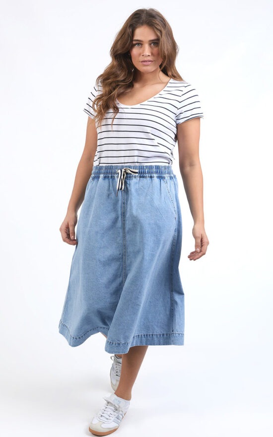 Greta Denim Skirt product photo.