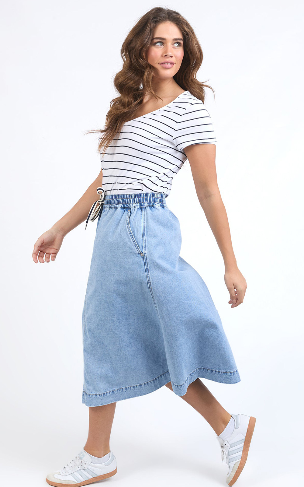 Greta Denim Skirt product photo.