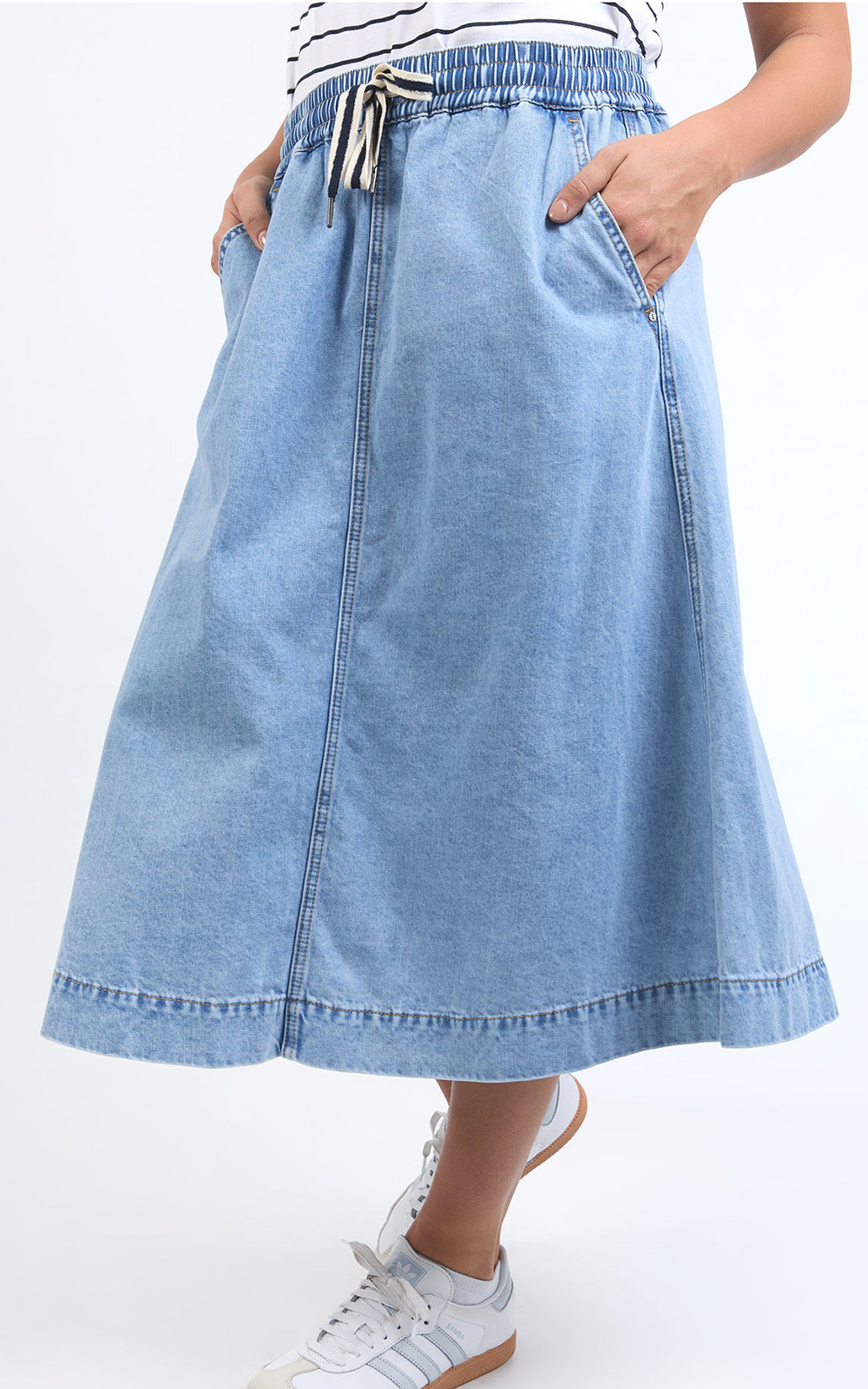 Greta Denim Skirt product photo.